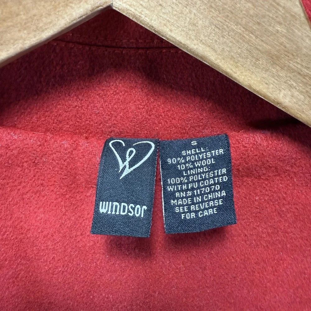 Windsor Red Wool Blend Lined Blazer Jacket Size S Classic - Picture 8 of 13